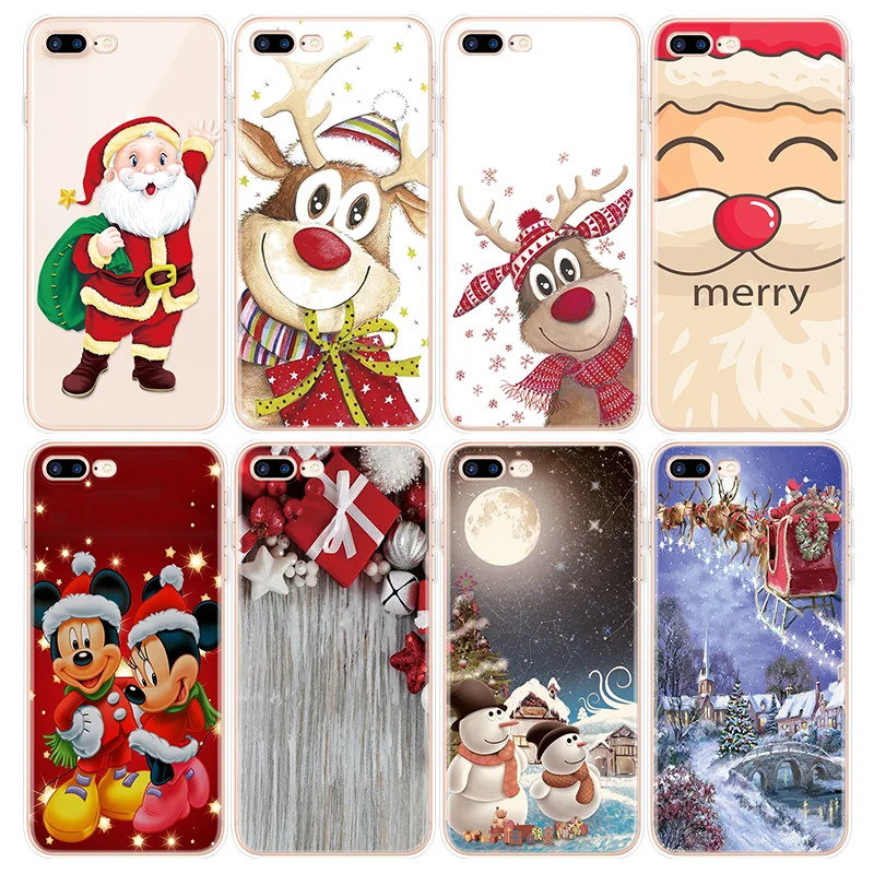 

Christmas Cover For iPhone X Fundas For iPhone 6 Plus 6s S 7 8 Plus 4 4S 5 5S SE 5C Coque For iPhone Xs Max XR 7plus TPU Case
