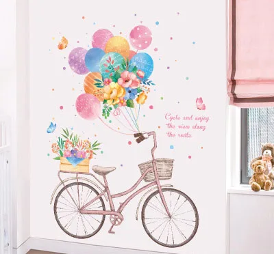 Мультяшные животные воздушные шары наклейки на стену для детской комнаты для маленьких девочек и мальчиков комнаты украшения для спальни в виде животных обои для детской комнаты - Цвет: A-16