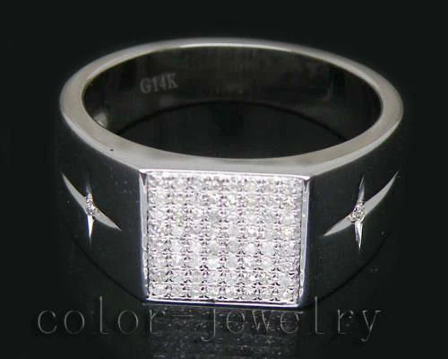 Уникальное дизайнерское винтажное твердое 14Kt Белое золото 0.41Ct бриллиантовое обручальное кольцо для продажи