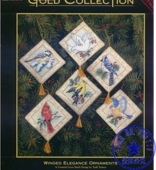 cs-2009 Cross Stitch Kit Winged Elegance Ornament Christmas Tree Ornaments Robin Pigeon Bird Dim 08642