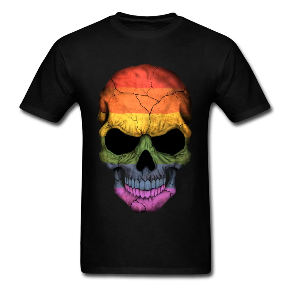 Gay Pride Rainbow Flag Skull_black