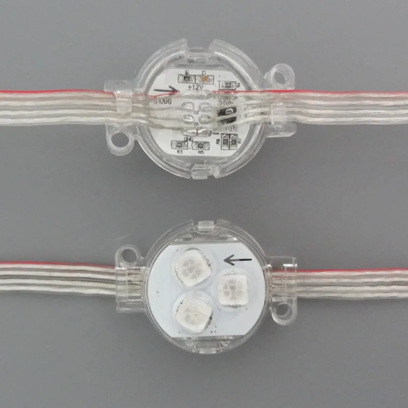 DC12V WS2811 IC диаметр 30 мм IP68 адресуемый 0 72 Вт (3 светодиода) RGB полный цвет прозрачная