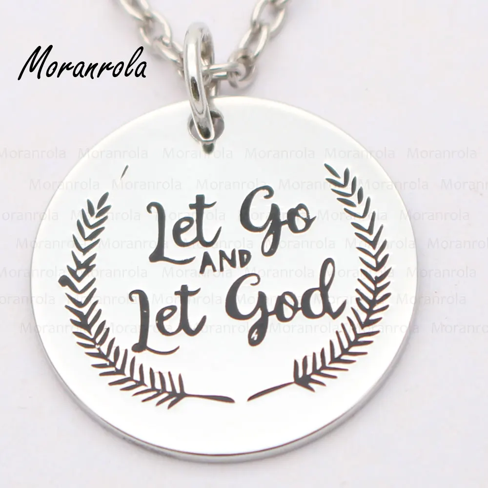 Новое arried "Let go and let God" медное ожерелье брелок Шарм, христианский брелок, вера neklace подтверждение религиозного шарма - Окраска металла: necklace