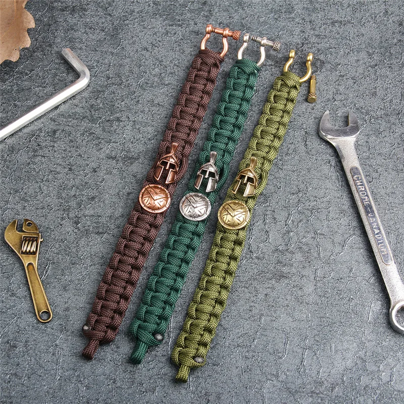 Men Bracelet/Sparta/Pulseira Masculina/luxury Camping Outdoor Survival Handmade Rope Bracelets Bangles Vintage Women Bracelets