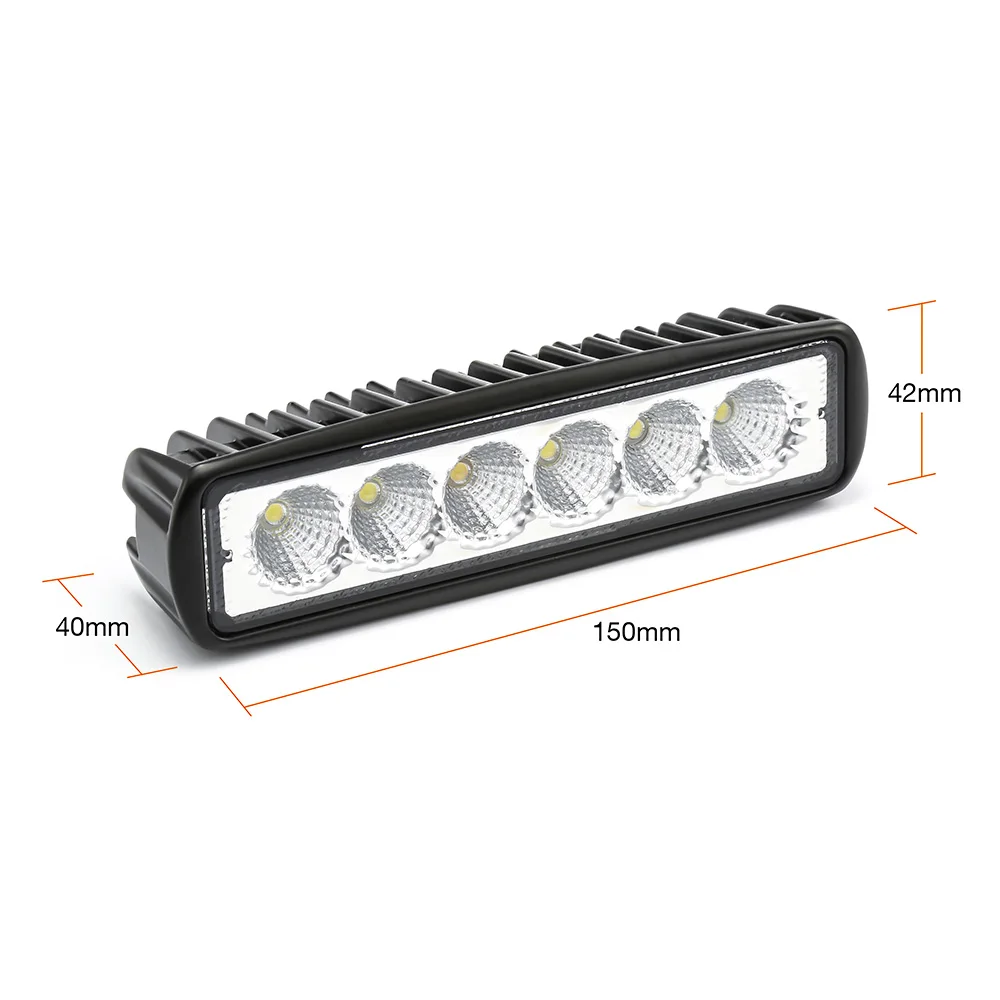 led bar 18 Вт 12 В светодиодный свет бар прожектор Наводнение лампы вождения Туман offroad светодиодный Освещение для Jeep внедорожник Toyota 4WD Лодка Грузовик