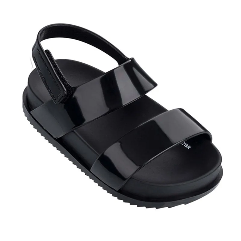 Black Melissa/Новинка года; детская обувь; сандалии для девочек; повседневные сандалии; износостойкие детские пляжные сандалии Melissa - Цвет: Black
