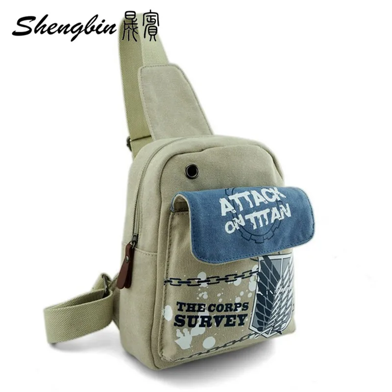 Attack on Titan Anime Messenger Bag Cosplay Cartoon Canvas Shoulder Bag