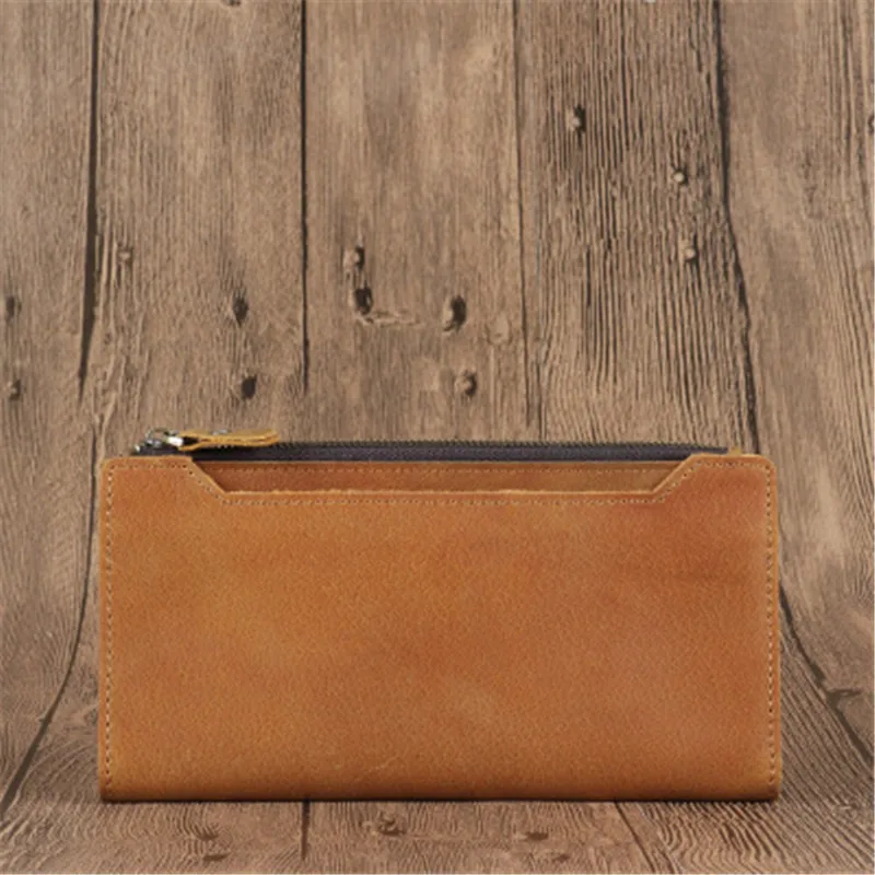 ALAVCHNV new first layer of neutral leather neutral multi card men's