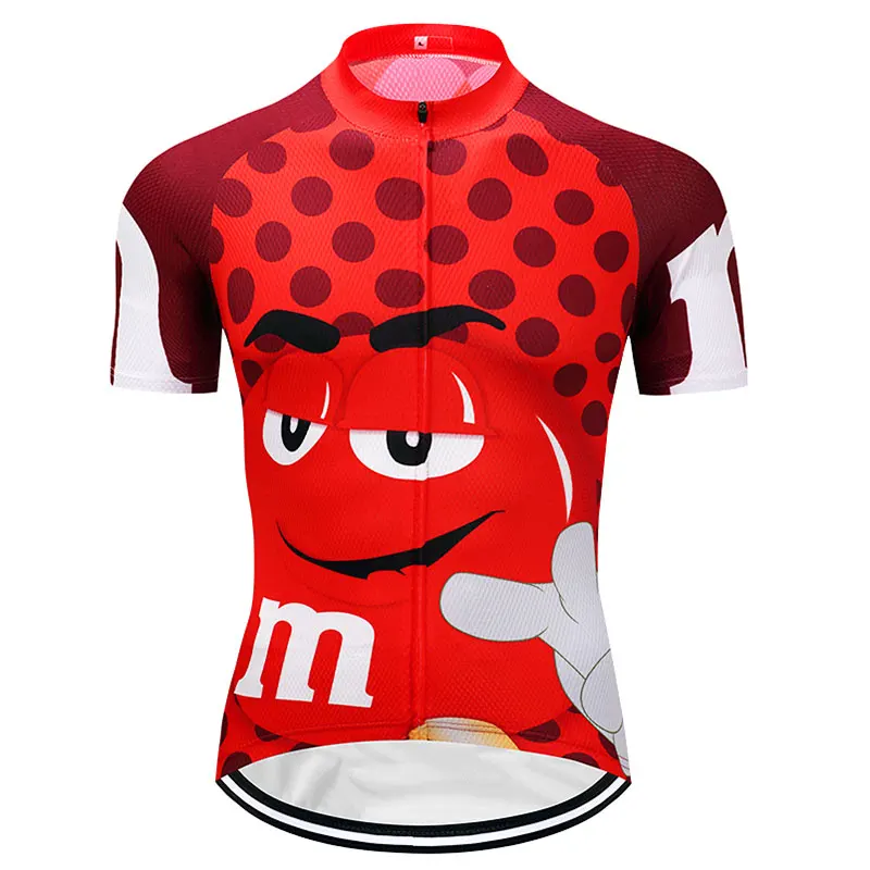 Мужская забавная велосипедная Джерси летняя одежда для велоспорта велосипедная Рубашка Короткий Майо Ropa Ciclismo велокостюм из флиса - Цвет: Красный