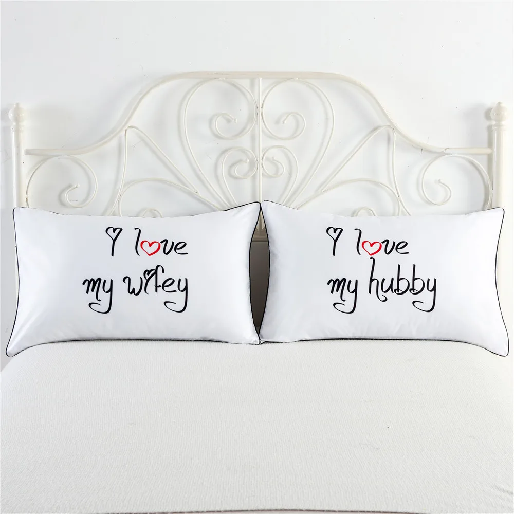 Romantic Valentines Gift Super Soft Throw Pillow Covers English Letter