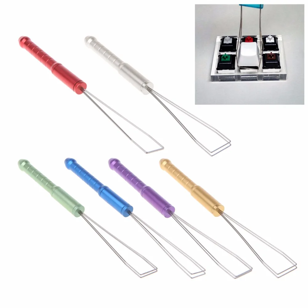 Keyboard Keycap Puller Adjuster For Mechanical Keyboard Cleaning Tool Aluminium Alloy Multi-function Keycap Remover 6 Colors C26