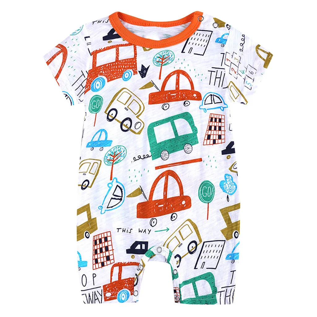 Мягкий хлопковый комбинезон для маленьких мальчиков и девочек; комбинезон с рисунком; комбинезон одежды снаряжение; летняя одежда с короткими рукавами для новорожденных;# BL5 - Цвет: Оранжевый