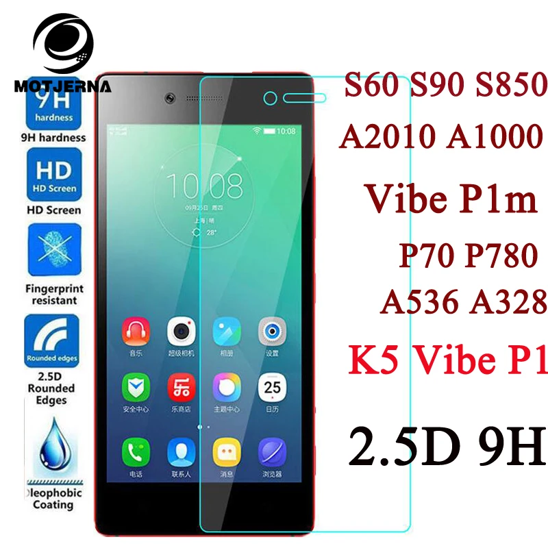 

Motjerna Toughened Tempered Glass For Lenovo K5 vibe shot z90 P1 P1m K3-note S850 S90 S60 A2010 P70 Screen Protector