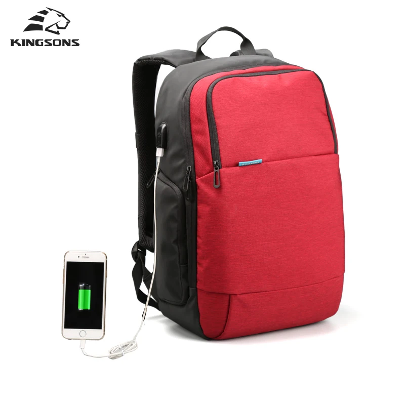  Mochila de viaje con carga USB externa de marca de Kingsons mochila antirrobo para ordenador mochil