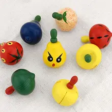 3 шт. прекрасный мультфильм фрукты дизайн деревянный волчок игрушки Мода спиннинг игрушки детский подарок