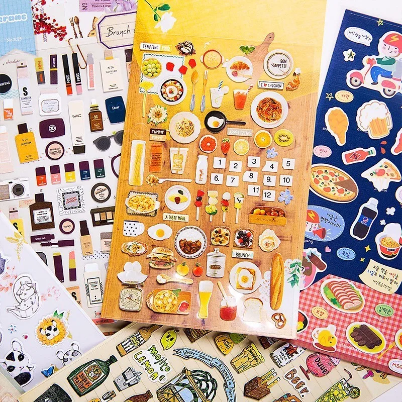 

1 PCS Creative Cute Gourmet Festival Children Stationery Stickers For DIY Albums Scrapbooking Diary Decoration Cartoon Depicting