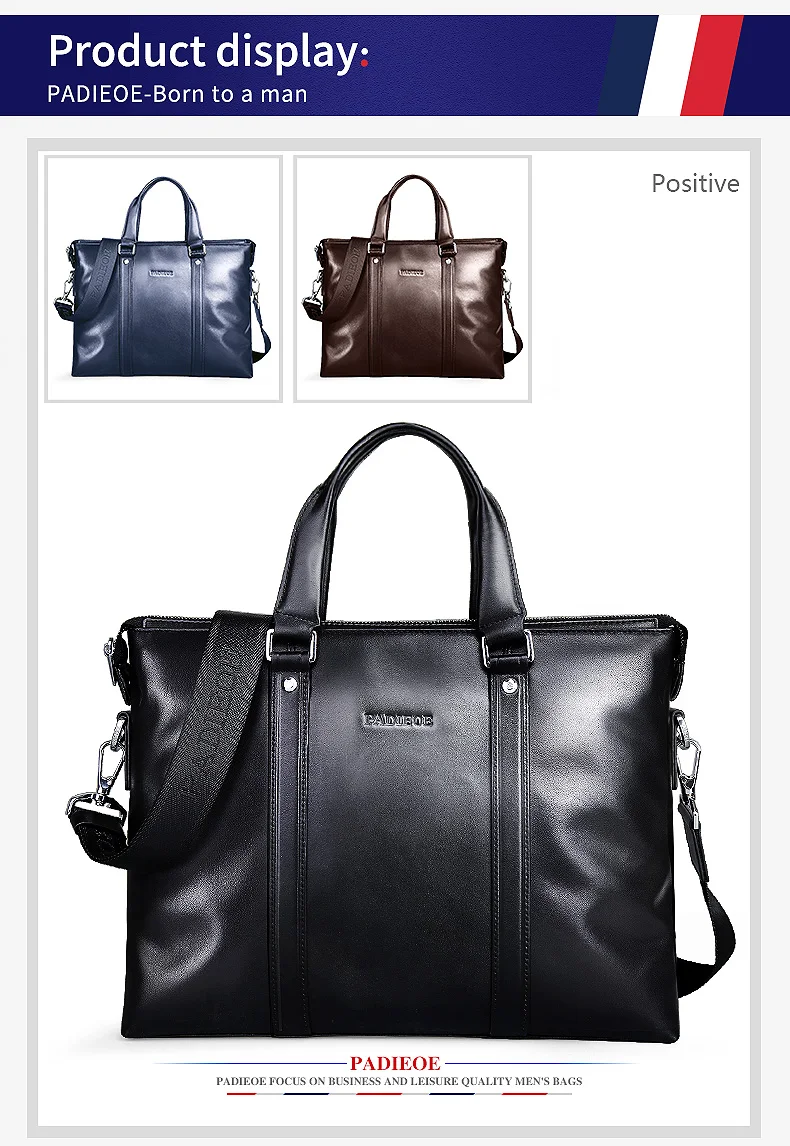 Padieoe Роскошная брендовая мужская деловая сумка ts из натуральной кожи, мужская сумка для ноутбука, модная мужская сумка через плечо