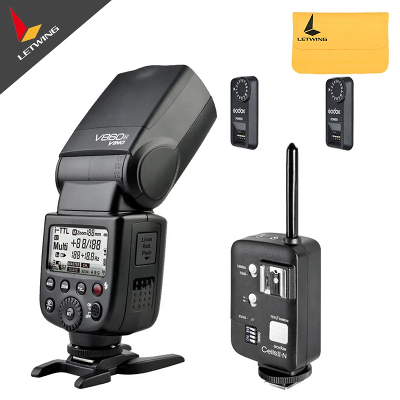 Godox v860n nova bateria li ion flash speedlite + FT 16S conjunto de