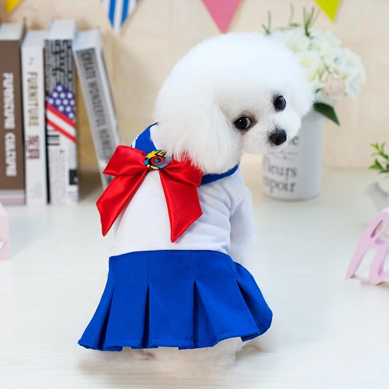Buy Uniform Sailor Suit Dog Skirt Lovely Pink Blue