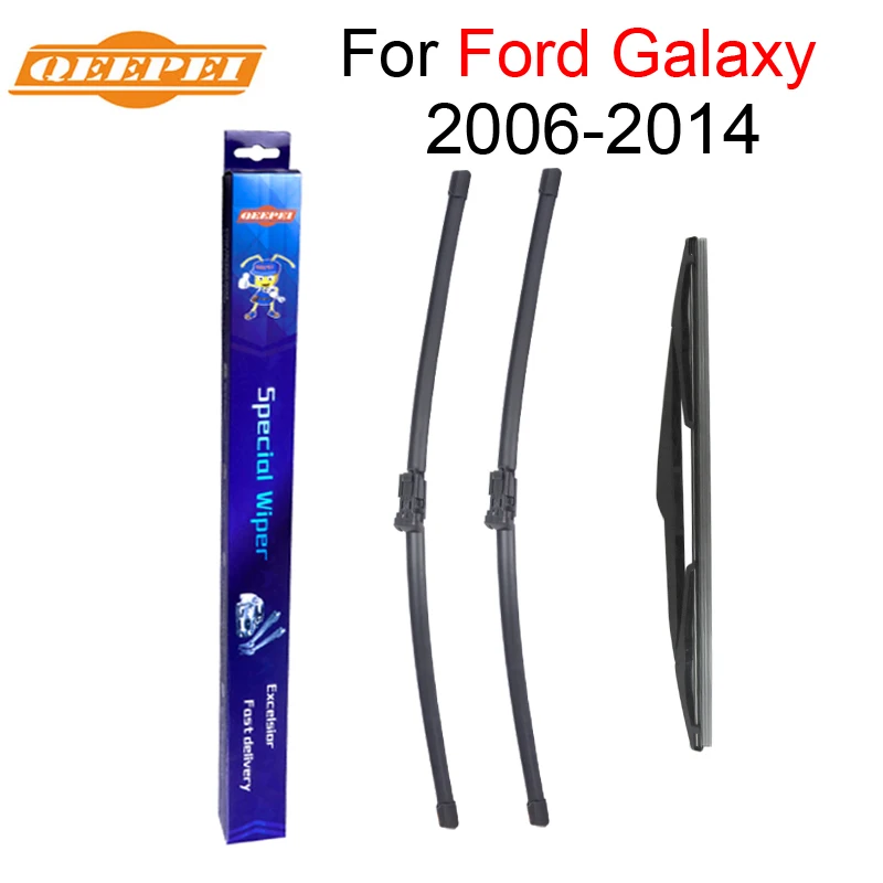 

QEEPEI Front and Rear Wiper Blade no Arm For Ford Galaxy 2006-2014 High quality Natural Rubber windscreen 30''+26''R