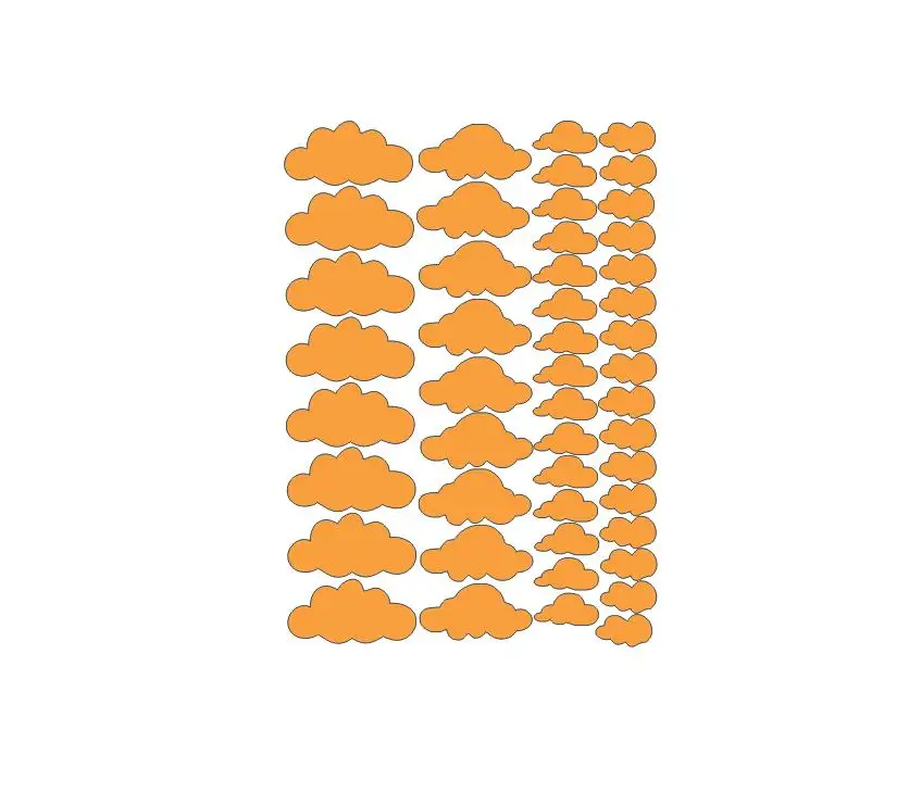 48 шт. Мультяшные милые облака наклейки на стену для детей детские комнаты подарки для мальчиков и девочек художественная роспись украшения для шкафа виниловые наклейки на стены - Цвет: Orange