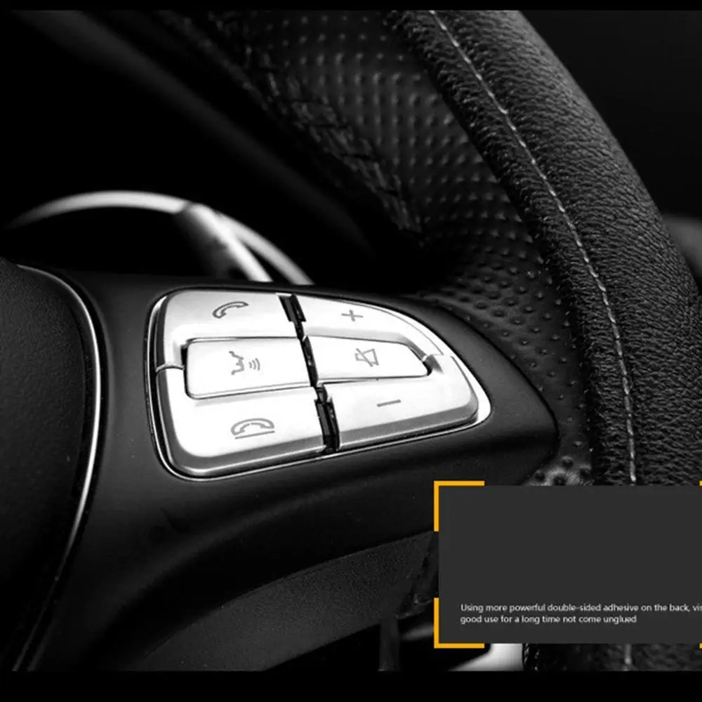 B Car Interior Invisible Protective Film Steering wheel button decoration sticker for Benz New C-Class /GLC Accessories - Название цвета: B