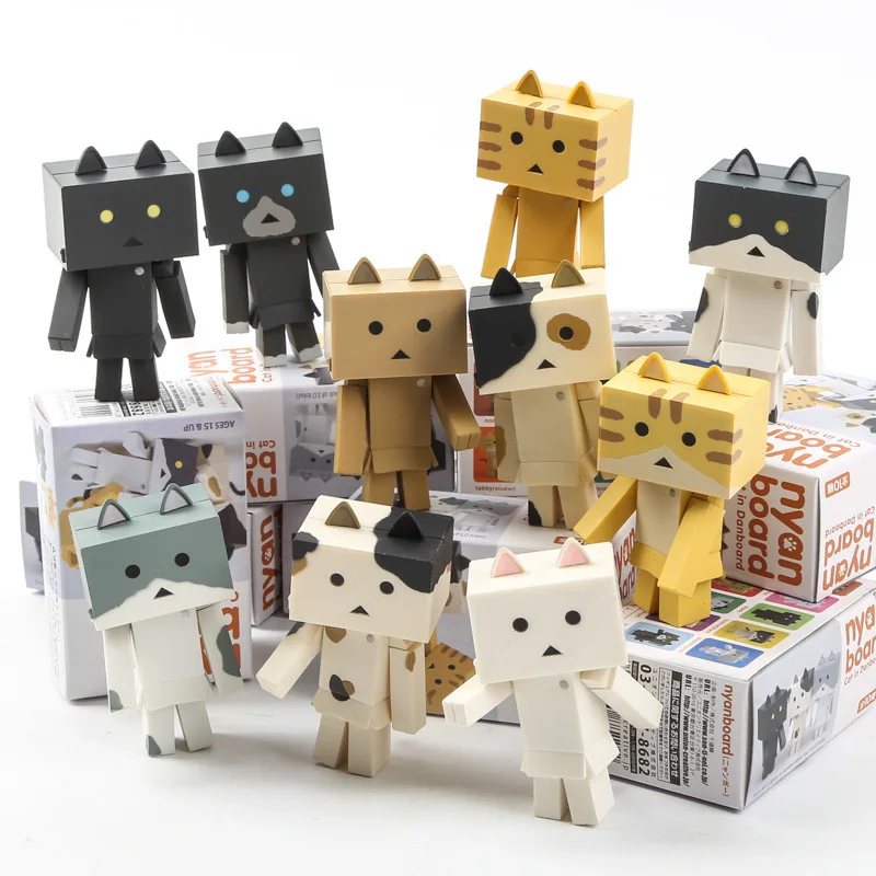 

10Pcs/Set Cute Nyan Board Mini DANBOARD Cat Lovly Danboard Kitty PVC Action Figure Danbo Dolls 7CM Japan Toys Dropshipping