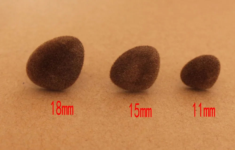 30pcs Plastic Triangle Velvet Noses Buttons Brown Eyes DIY For Bear Toy DIY Safety Nose Dolls Toys Accessories