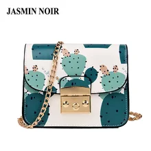 Брендовая дизайнерская женская сумка-мессенджер летняя свежая леди цветок печать цепочка сумка на плечо Милая кактус сумка через плечо для девочек-подростков