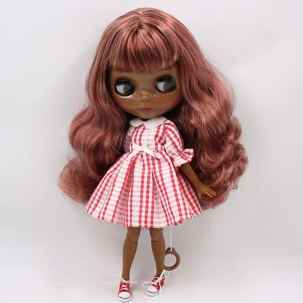 Dallas – Premium Custom Neo Blythe Doll with Multi-Color Hair, Black Skin & Shiny Cute Face 1