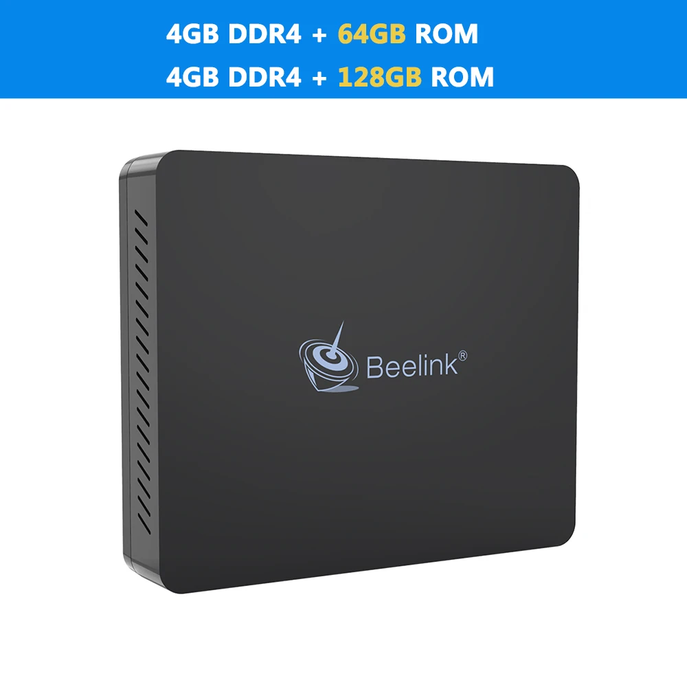 

Beelink S2 Smart TV Box Bluetooth4.0 Lake Mini PC Cortana 4GB DDR4 + 64/128GB 1000Mbps Extended HDD + SSD
