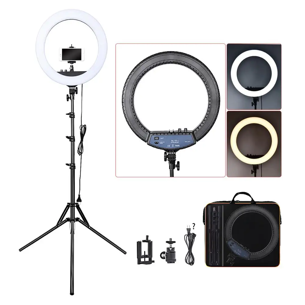

FOSOTO RL-18II Dimmable Photographic light 3200-5600K 512 Led Ring Light Camera Photo Studio Phone Makeup Ring Lamp with Tripod