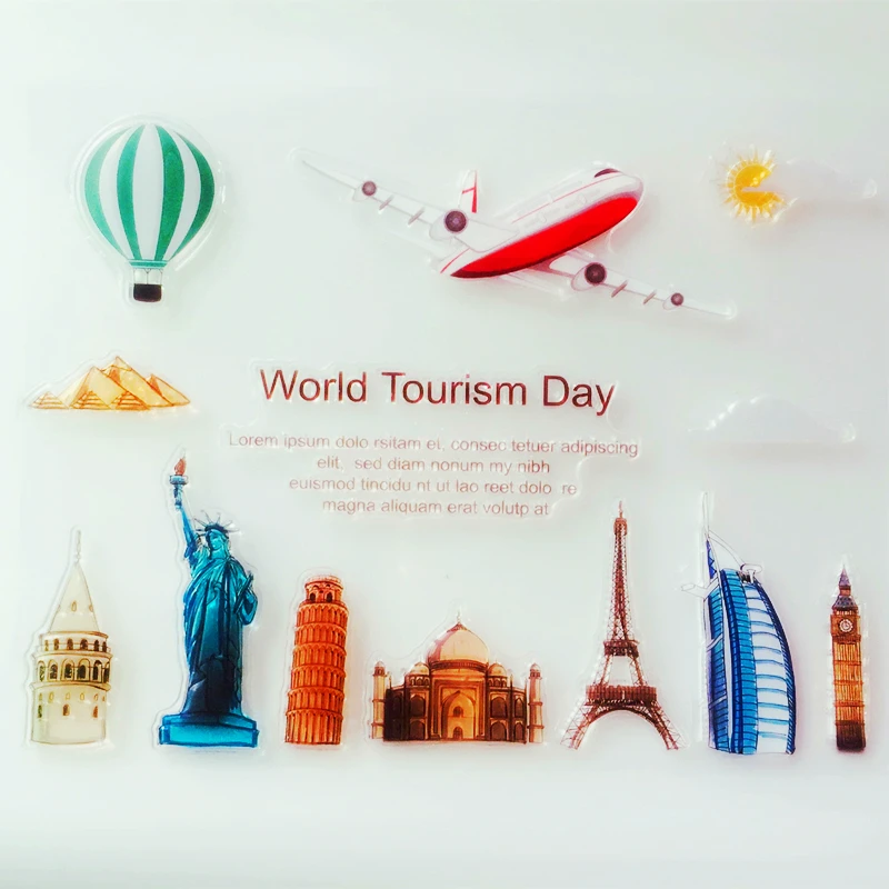 

YLCS286 World Mark Silicone Clear Stamps For Scrapbooking DIY Album Paper Cards Making Decoration Embossing Rubber Stamp 13x17cm