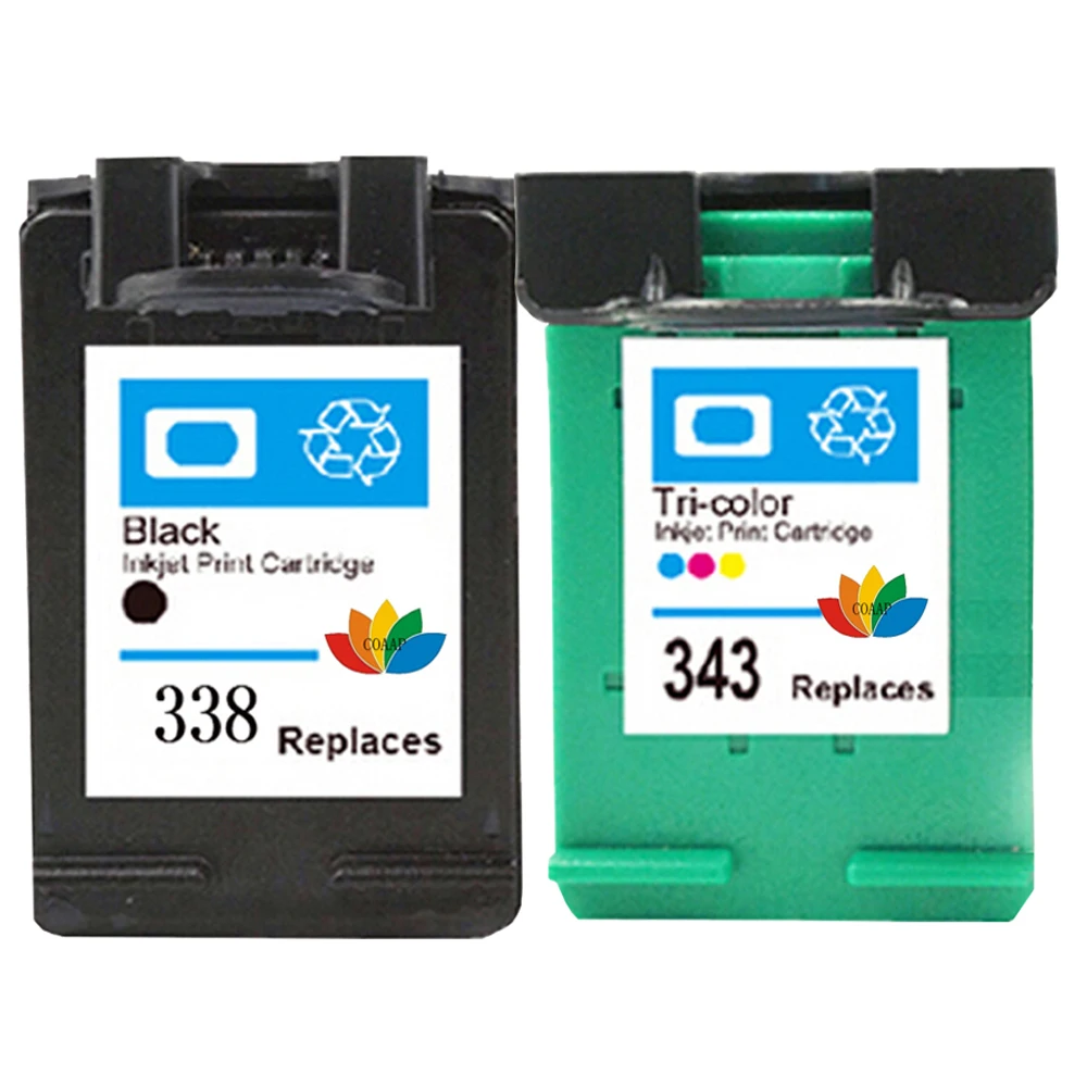 2 Compatible HP 338 343 Refilled ink cartridge For Deskjet 6540 5740 5745 6520 460c 6620 6840 PSC 1500 1510 1600 1610 printer | Компьютеры