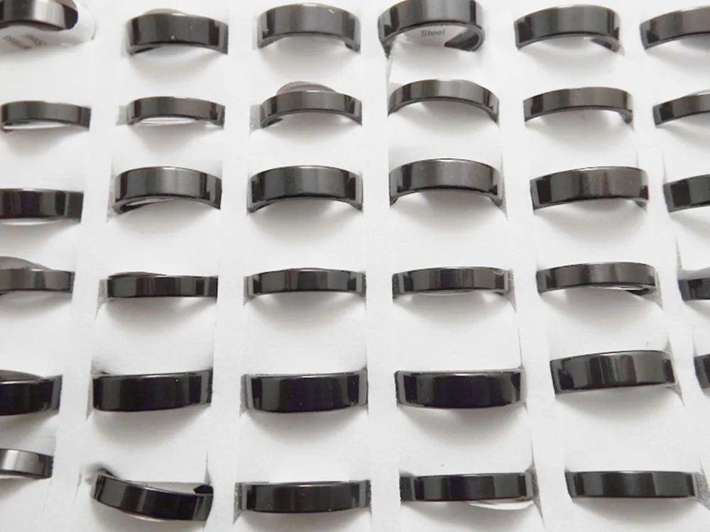

12 pcs Silver gold black mix 6 mm Inner arc flat plate Stainless Steel Rings