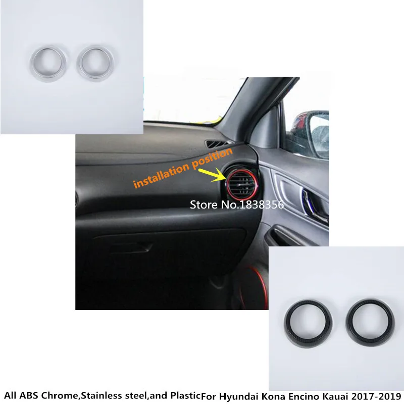 

Air conditioner Vent outlet garnish Cover Decoration interior accessory frame trim For Hyundai Kona Encino Kauai 2017 2018 2019
