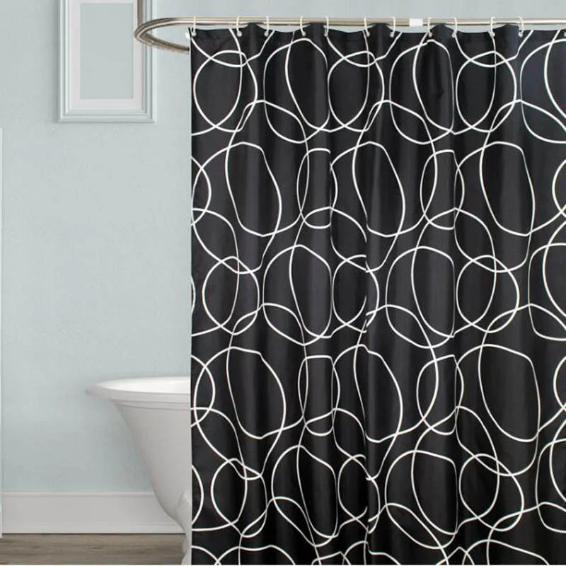 Special bathroom essentials black circle shower curtain thick waterproof douchegordijn mildew rideau de douche cortina SK-2A | Дом и сад