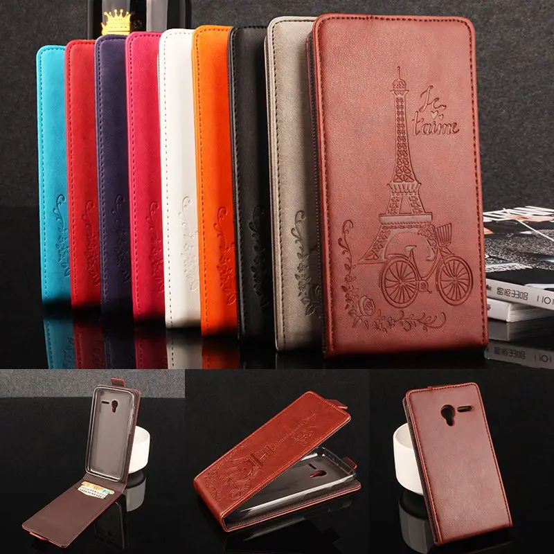 

Brand HongBaiwei Embossed Eiffel Tower Wallet Case for Alcatel One Touch Pixi 3 4.5 inch OT 4027X 4027D 4028A 4028E Vertical Fl