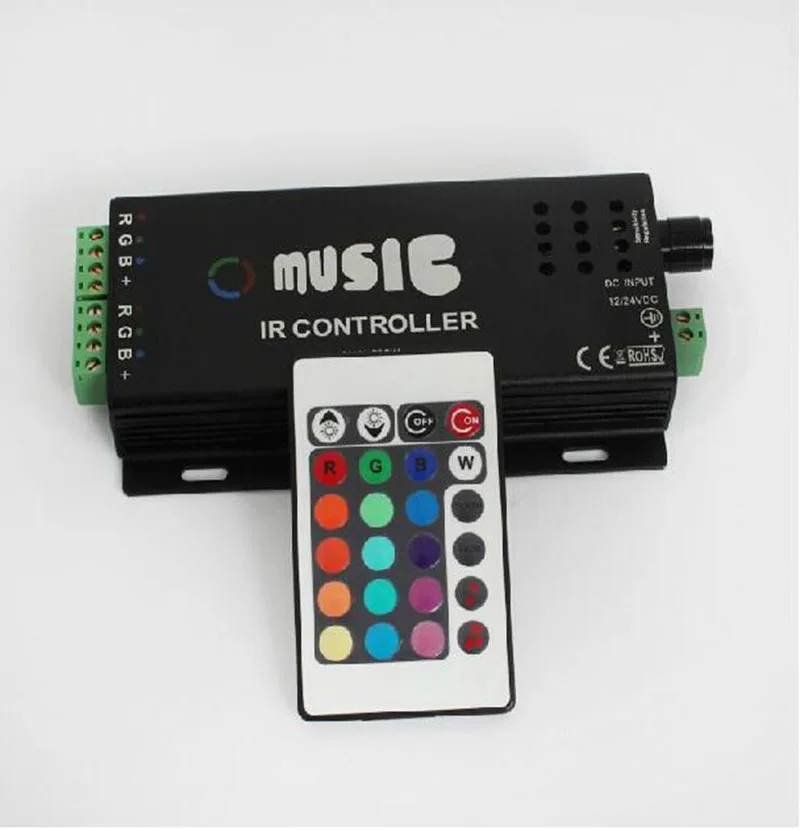 DC12V 144W Common Anode IR two Strip 24key RGB Music Controller RGB LED