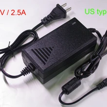 Тип адаптера питания US plug для камер видеонаблюдения AC100-240V вход/DC12V 2.5A(макс.) выход