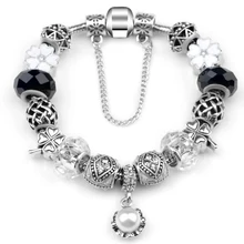 Европейский Кристалл Шарм Браслеты для женщин с DIY Стеклянные Бусины Подходят Pa браслеты и браслеты Браслеты DIY ювелирные изделия