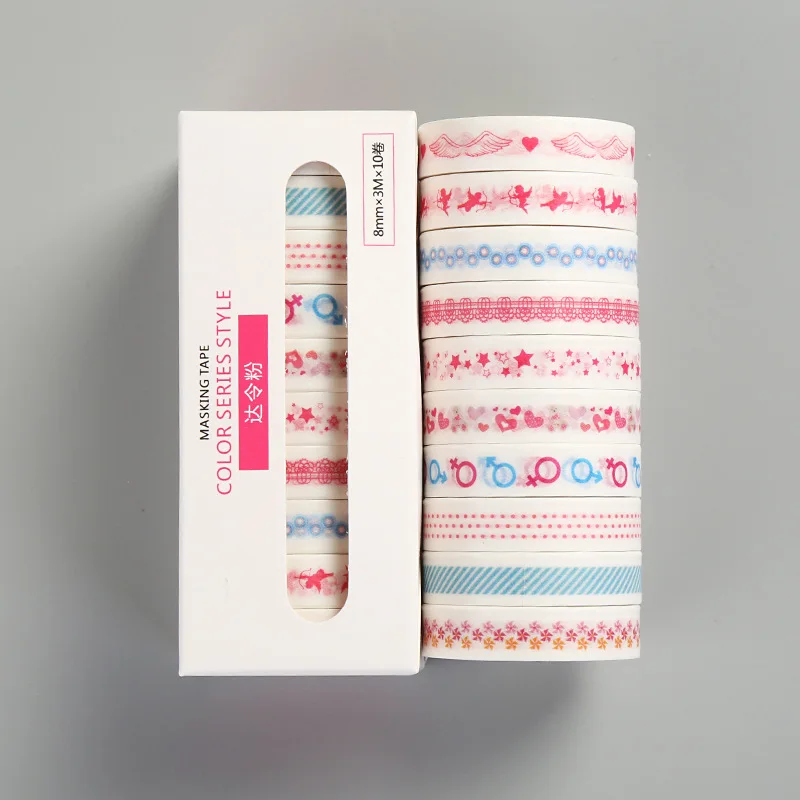18 pack/lot Purple Pink Blue Decorative Washi Tape Set DIY Scrapbooking Masking Tape School Office Supply - Цвет: 06