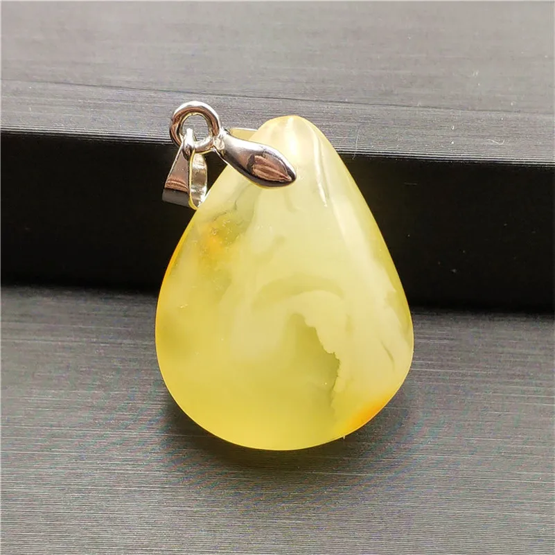 

Natural Amber Pendant For Jewelry 26x21x9mm Water Drop Fashion Gemstone For Party Gift Crystal Healing Women Necklace Pendant