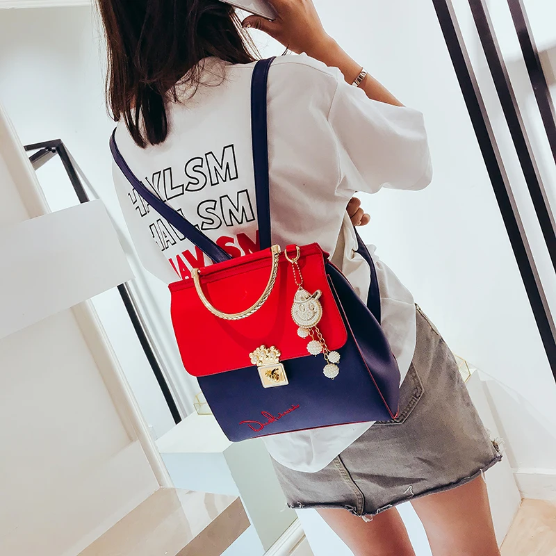 2017nueva moda mujer mochila alta calidad jóvenes mochilas de cuero para adolescentes niñas escuela mochila