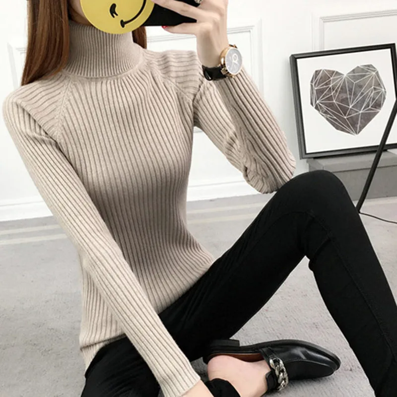 

Long Sleeve Turtleneck Autumn Winter Sweaters Fashion 2018 Women Sweaters And Pullovers Knitted Pullover Women Sweater Jumper