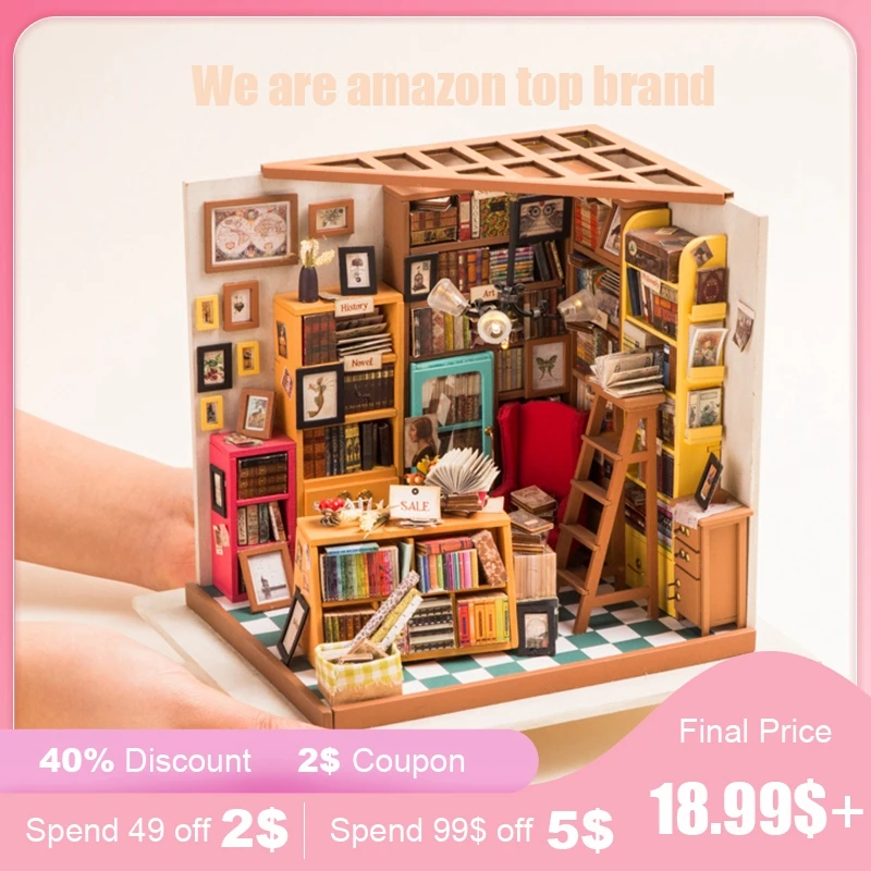 Skup Robud diy domek dla lalek miniaturowe mebelki do domku dla lalek drewniany domek dla lalek zestawy dla lalki dla dzieci prezent dla dziewczynki do Dropshipping