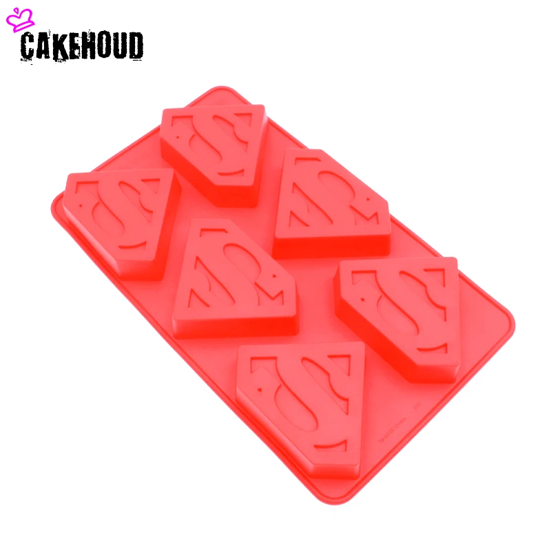 Силиконовая форма cakehood 6 отверстий 3D Супермен Hero S с логотипом для украшения торта