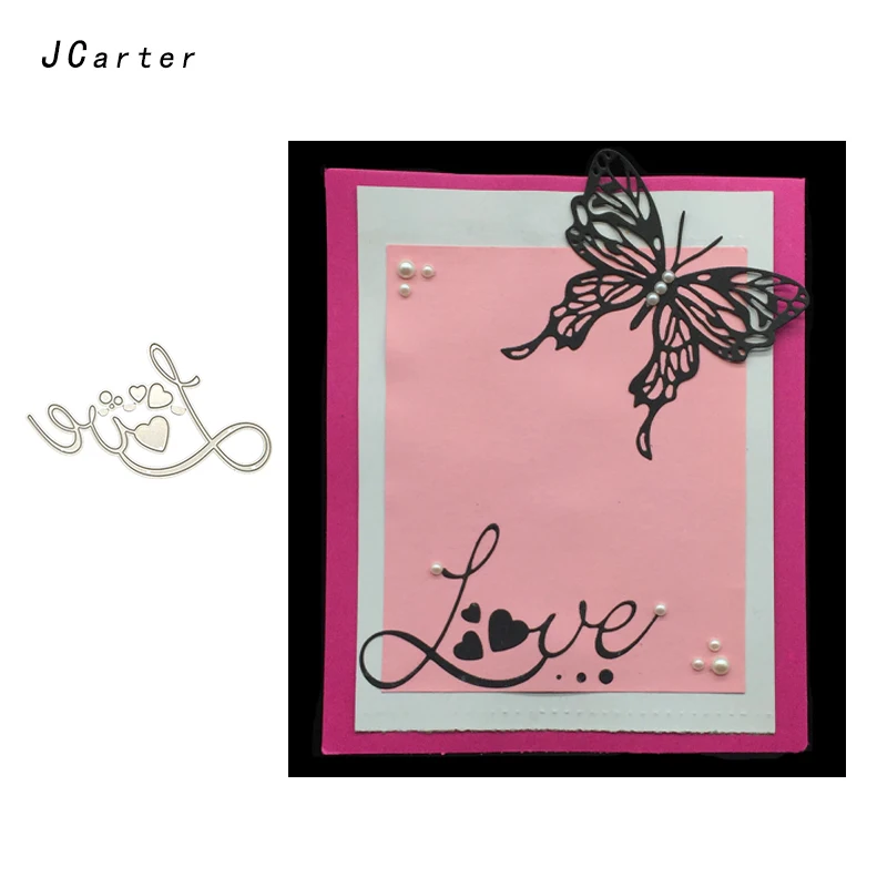 

JC Creative Heart Love Letters Metal Cutting Dies for Scrapbooking DIY Embossing Folder Card Paper Handmade Album Stencil Crafts