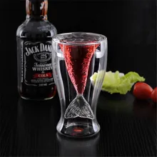 KCASA 1 шт. уникальный двойной Русалочка пиво Винный Бокал Кружка прозрачная вода питьевой фруктовый сок чашка кофе кружки бар посуда для напитков подарок