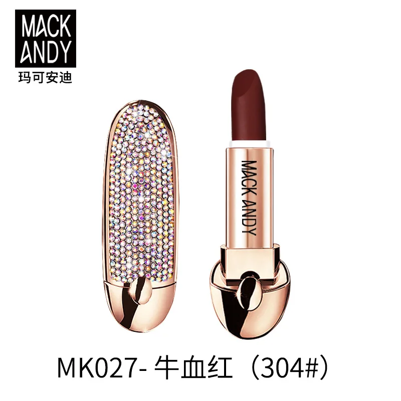 1pcs Color 304 1 шт. Марко Энди Алмазный блеск Губная помада, Матовая жидкая долговременная губная помада, бархатный бархат бальзам для губ Водонепроницаемая косметика - Цвет: 1pcs Color 304